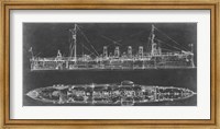 Navy Cruiser Blueprint Fine Art Print