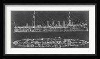 Navy Cruiser Blueprint Fine Art Print