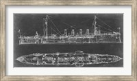 Navy Cruiser Blueprint Fine Art Print