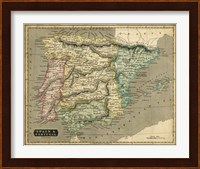 Thomson's Map of Spain & Portugal Fine Art Print