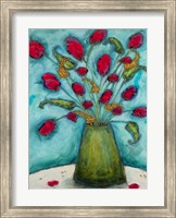 Flowers in Green Vase Fine Art Print
