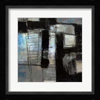 Black on Blue I Framed Print