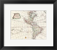1747 Bowen Map of North America and South America Framed Print