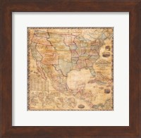 1856 Mitchell Wall Map of the United States and North America Fine Art Print