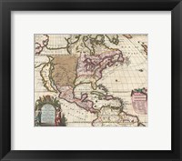 1698 Louis Hennepin Map of North America Framed Print