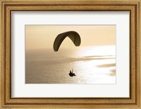 Silhouette of a paraglider flying over an ocean, Pacific Ocean, San Diego, California, USA Fine Art Print
