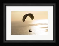Silhouette of a paraglider flying over an ocean, Pacific Ocean, San Diego, California, USA Fine Art Print