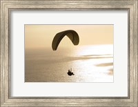 Silhouette of a paraglider flying over an ocean, Pacific Ocean, San Diego, California, USA Fine Art Print