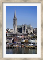 Immigrant Embarkation Harbour, Terraced Houses and St Colman's Cathedral, Cobh, County Cork, Ireland (vertical) Fine Art Print