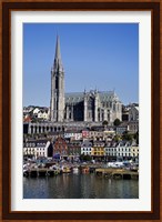 Immigrant Embarkation Harbour, Terraced Houses and St Colman's Cathedral, Cobh, County Cork, Ireland (vertical) Fine Art Print