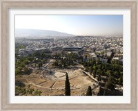 Ruins of a theater with a cityscape in the background, Theatre of Dionysus, Acropolis Museum, Acropolis, Athens, Attica, Greece Fine Art Print