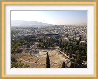 Ruins of a theater with a cityscape in the background, Theatre of Dionysus, Acropolis Museum, Acropolis, Athens, Attica, Greece Fine Art Print