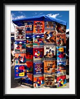 Pillow covers for sale at a handicraft market, Otavalo, Imbabura Province, Ecuador Fine Art Print