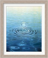 Clear bubble floating above water ripples in choppy water Fine Art Print