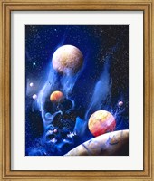 Conceptualized universe with planets (vertical) Fine Art Print
