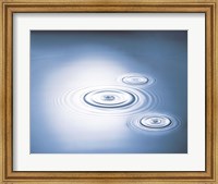 Three rings in grey tinted water with bright light Fine Art Print