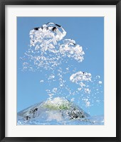 Churning bubbles rising upwards in blue water Fine Art Print