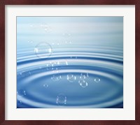Large rings in blue water with bubbles Fine Art Print