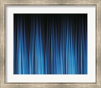 Vertically striated curtain in dark blues Fine Art Print