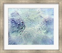 Close up of water droplets on pale blue glass Fine Art Print