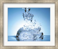 Close up of explosive water bubbles in deep blue water Fine Art Print