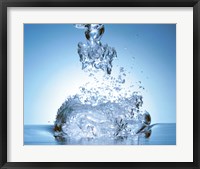Close up of explosive water bubbles in deep blue water Fine Art Print