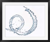 Curl of water drops on white background Fine Art Print