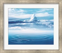 Dramatic cloud formations above rings in deep blue water Fine Art Print