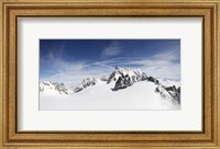 Clouds over a snow covered mountain, Dent du Geant, Aiguille de Rochefort, Helbronner, Val D'Aosta, Italy Fine Art Print