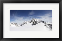 Clouds over a snow covered mountain, Dent du Geant, Aiguille de Rochefort, Helbronner, Val D'Aosta, Italy Fine Art Print