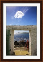 Doorway near Ballynacourty Lighthouse, With View To Helvick Head, County Waterford, Ireland Fine Art Print