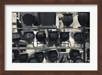 Row of Mate Cups at a Market Stall in Plaza Constitucion, Montevideo, Uruguay Fine Art Print