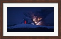 Erupting Volcano at Night, Eyjafjallajokull, Iceland Fine Art Print