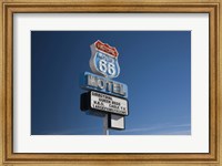 Low angle view of a motel sign, Route 66, Seligman, Yavapai County, Arizona, USA Fine Art Print