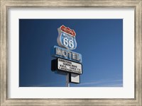 Low angle view of a motel sign, Route 66, Seligman, Yavapai County, Arizona, USA Fine Art Print