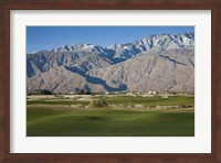 Golf course with mountain range, Desert Princess Country Club, Palm Springs, Riverside County, California, USA Fine Art Print