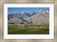 Golf course with mountain range, Desert Princess Country Club, Palm Springs, Riverside County, California, USA Fine Art Print