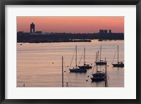 Boats in the sea, Logan International Airport, Boston Harbor, Boston, Massachusetts, USA Fine Art Print