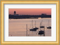 Boats in the sea, Logan International Airport, Boston Harbor, Boston, Massachusetts, USA Fine Art Print