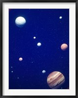 Conceptualized solar system with planets, Jupiter in foreground Fine Art Print