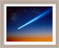 Space, Comet speeding across the night sky Fine Art Print