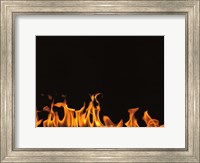 Flames on Black Background Fine Art Print