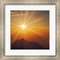 Sun Shinning Over the Mountain, Computer graphics, Lens Flare Fine Art Print