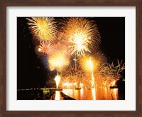 Fireworks display in night Fine Art Print