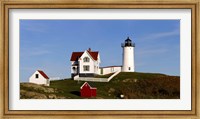 Lighthouse on the hill, Cape Neddick Lighthouse, Cape Neddick, York, Maine, USA Fine Art Print