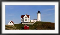 Lighthouse on the hill, Cape Neddick Lighthouse, Cape Neddick, York, Maine, USA Fine Art Print