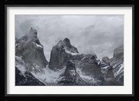 Clouds over snowcapped mountains, Torres del Paine National Park, Magallanes Region, Patagonia, Chile Fine Art Print