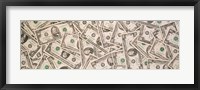 Close-up of a pile of US Dollar bills Fine Art Print