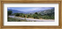 Road passing through a landscape with mountains in the background, Andalucian Sierra Nevada, Andalusia, Spain Fine Art Print