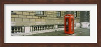 Telephone booth at the roadside, London, England Fine Art Print